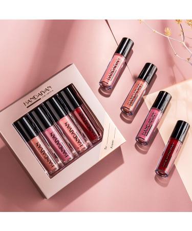 Mimore 4 Pcs Moist Lipstick Set | Waterproof Liquid Lipstick Kit | Non-Stick Cup Smoothing Lip Gloss in Sexy Colors | Perfect Gift Box - Buy Online on GoSupps.com