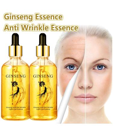 2Pcs Ginseng Polypeptide Anti-Ageing Essence Ginseng Extract Anti Wrinkle Serum Gold Korean Ginseng Anti Aging Essential Oil for Tightening Sagging Skin Reduce Fine Lines Moisturizer 7 Fl Oz - Buy Online on GoSupps.com