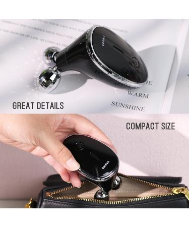 VRAIKO Gemini Microcurrent Face Massager Roller - Skin Rejuvenation Beauty Device for Neck and Face - Double Chin Reduction, Anti-Wrinkles, Sculpting, Toning, Tightening - Glossy Black - Buy Online on GoSupps.com