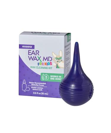 eosera Ear Wax MD for Kids - Wax Cleaning Kit with Rinsing Bulb 15mL | Fast-Acting | Breaks Down & Dissolves Wax in Just 1 Treatment | Clinically Proven | Gentle & Safe