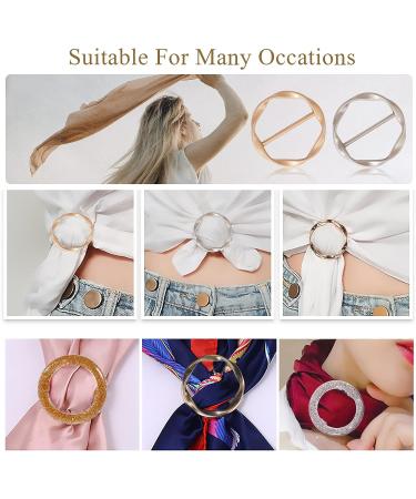 9 PCS T-Shirt Clips - Fashion Alloy Pearl Rhinestone Circle Clip Buckle for Clothes & Scarves - Buy Online on GoSupps.com