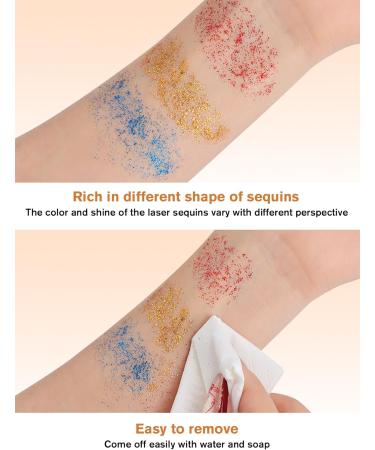  EBANKU EBANKU Glitter for Body and Face - Glitter Gel for Face Body Hair Eyes Lips Glitter Face Paint - Mermaid Accent - Buy Online on GoSupps.com