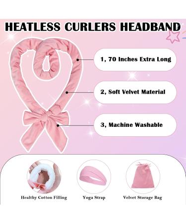Heatless Hair Curler Band for Long Hair | Overnight Curling with Non-Slip Tie | Pink Locken Winder for Beautiful Curls - Buy Online on GoSupps.com