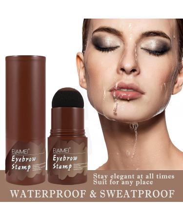 Waterproof Eyebrow Stamp Stencil Kit - 24 Stencils, Brush, Trimmer (Dark Brown) - Buy Online on GoSupps.com