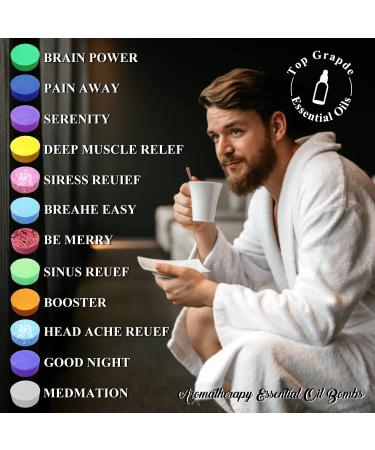 Organic Aromatherapy Shower Steamers Gift Set - 12 Essential Oil Shower Bombs - Best Holiday Gift Idea for Men - Buy Online on GoSupps.com