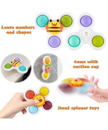 PROACC Silicone Suction Cup Spinner Bath Toys for Baby | Sensory Toy for Anxiety Relief | Travel Toys for Toddlers - 4PCS - Buy Online on GoSupps.com