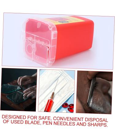 Buy Callaron Mini Plastic Waste Bucket - Sharp Objects Disposal Bin | 15.4x9.5cm Red Container for Safe Waste Management - International Shipping Available - Buy Online on GoSupps.com