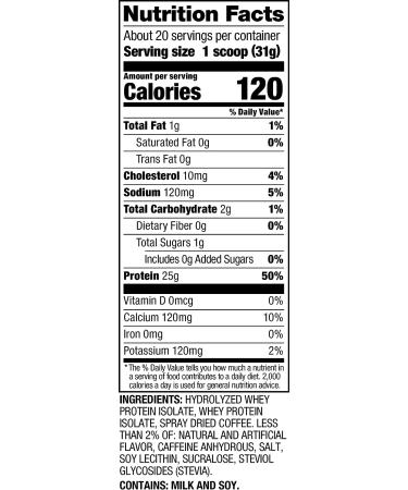 Dymatize ISO100 Dunkin' Cappuccino Whey Isolate Protein Powder - 25g Protein, 95mg Caffeine, 5.5g BCAAs - Gluten Free, Fast Absorbing - 21.5 Oz (20 Servings) - Buy Online on GoSupps.com