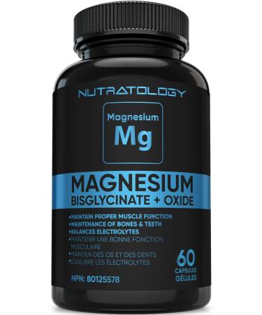Magnesium Bisglycinate + Oxide - Relaxes Muscles Improves Sleep Quality Maintains Proper Muscle Functions Balances Electrolyte Levels Enhances Bone Density - 60 Capsules - 250MG Per Capsule 60 count (Pack of 1)