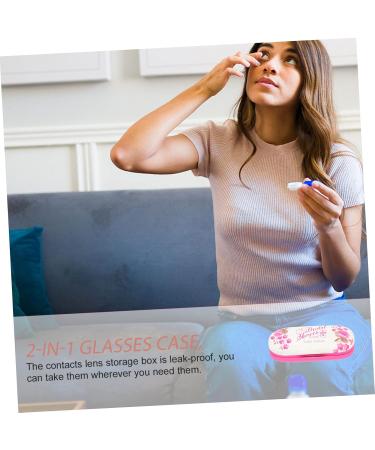 JECOMPRIS Double-Lodged Glasses Case & Sunglasses Case - Stylish Travel Accessories with Mirror Tweezers and Contact Lens Solution Holder - Buy Online on GoSupps.com