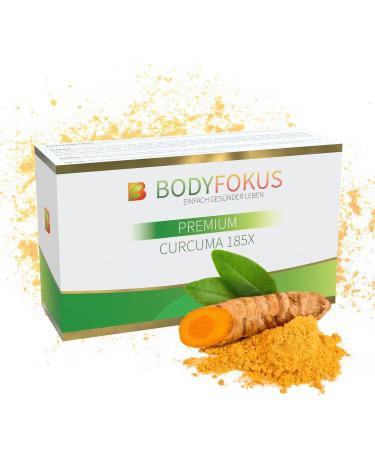 BodyFocus Premium curcuma 185x - turmeric capsules high -dose from 95% extract with micelle technology - 185x higher bioavailability than curcumin - 60 capsules - produced in Germany - Buy Online on GoSupps.com