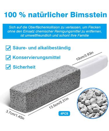 Pumice Stone Cleaning Set - 4 Toilet Cleaning Blocks with Handle | Effective Bathroom & Kitchen Cleaner - Buy Online on GoSupps.com