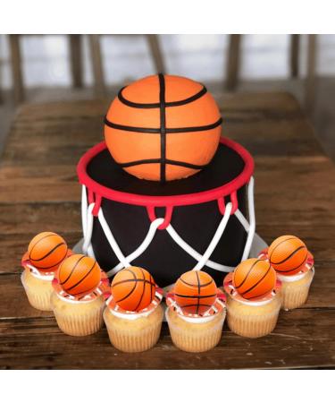 Ephlyn 10 Pack 3D Basketball Cupcake Toppers Basketball Cake Toppers Decorations for Sports Theme Baby Shower Birthday Party Cake Decorations Supplies Style 15 - Buy Online on GoSupps.com