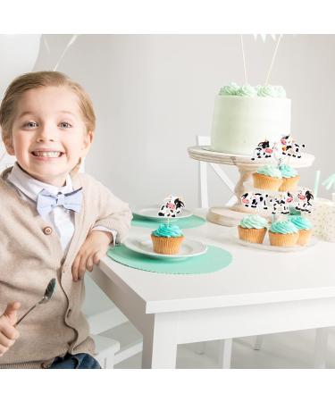 Cow Cupcake Toppers MOO Cow Cupcake Picks for Farm Animal Theme 1st Birthday Baby Shower Party Set of 48 (B) - Buy Online on GoSupps.com