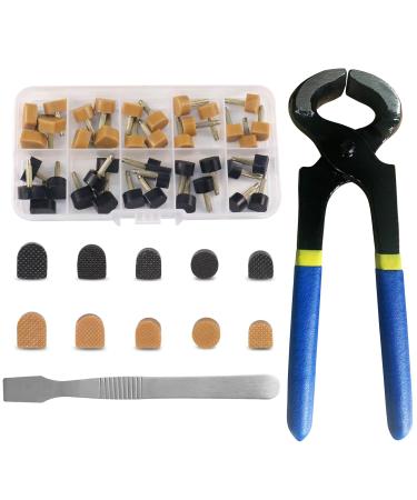 High Heel Replacement Tips MHBH Shoe Heel Repair - 20 Pairs of Heel Caps in 2 Colors with Removal Pliers Round and U Shape Shoe Heel Repair Kit for Women's Shoes 5 Sizes (8-12.5mm)