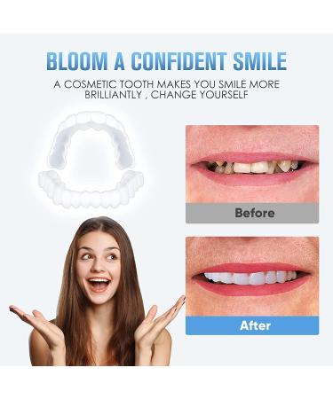 Buy 2 Pair Brightening Dentures - Cosmetic Veneers Teeth Set for Men & Women - Fake Teeth & Braces for Instant Smile Makeover - Buy Online on GoSupps.com