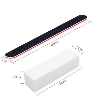 Almondcy Professional Nail Files Washable Double Sided Emery Boards 10 Pieces and Buffer Sanding Block File Nail Art Manicure Tools 5 Pieces (Black & White) - Buy Online on GoSupps.com