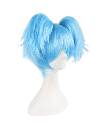 MapofBeauty 12/30cm Short Straight Men's Braids Wig - Azure Blue | International Shipping Available - Buy Online on GoSupps.com