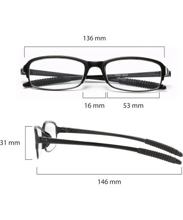 NRDIK Proflex Lightweight Flexible Reading Glasses - Impact-Resistant Scratch-Resistant & Bendable - Unisex Oval Design - +1.0 to +4.0 Diopters - 5-Pack - Affordable Quality - Buy Online on GoSupps.com