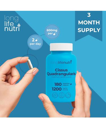 Cissus Quadrangularis Extract Capsules - Joint and Tendon Support Supplement | Reduce Pain & Promote Bone Health | 180 Vegetarian Pills - Buy Online on GoSupps.com