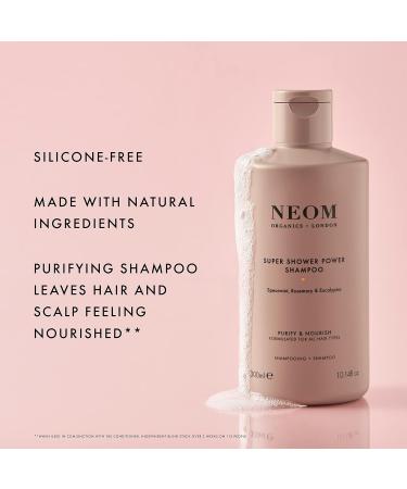 Neom Super Shower Power Natural Shampoo 300ml | Purifying Spearmint Rosemary & Eucalyptus Cleansing | Vegan & All Hair Types Friendly - Buy Online on GoSupps.com