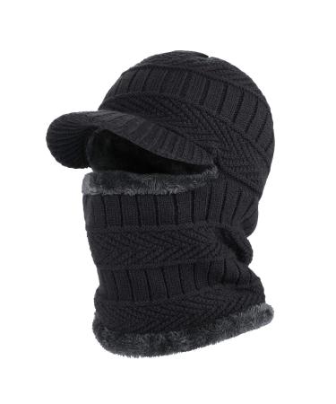 TAGVO Winter Knitted Balaclava Beanie Hat Warm Cycling Ski Mask Universal Size  Black/Gray