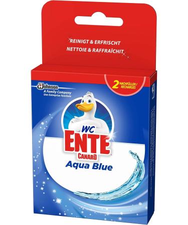 Toilet Duck Aqua Blue Hanger - 1 Pack (2 x 36g) Refill Toilet Stone for Freshness & Cleanliness - Long-Lasting Blue Pollution Solution - Buy Online on GoSupps.com