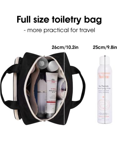 Large Full Size Black Toiletry Bag for Women - Travel Makeup Organizer - Buy Online on GoSupps.com
