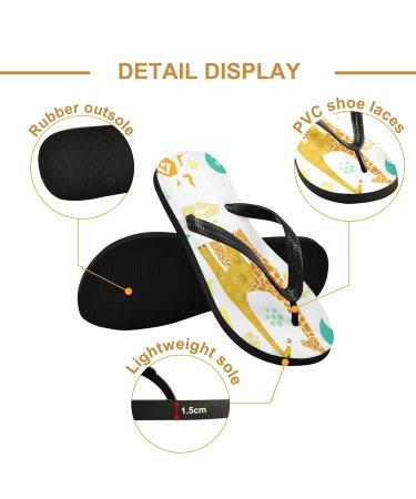 Mnsruu Giraffe Paw Print Flip Flops - XL Travel & Home Spa Footwear for Men & Women | International Shipping Available - Buy Online on GoSupps.com