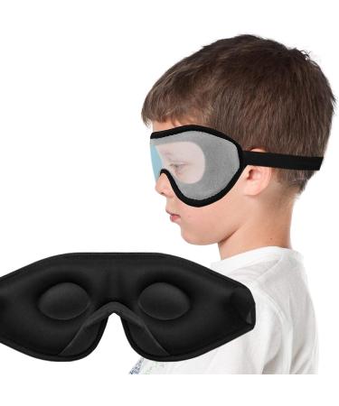 Kids' Memory Foam 3D Contoured Sleep Mask - Blockout Light Eye Cover for Boys and Girls - Dark Blue - Buy Online on GoSupps.com