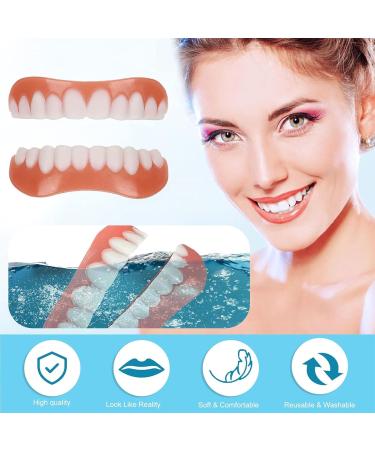 2 Pairs of Cosmetic False Teeth Veneers | Temporary Dentures & Provisional Denture Covers - Buy Online on GoSupps.com