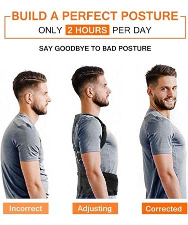 Waist Trainer Back Brace Magnetic Corrector Band Shoulder Back Support Belt Humpback Correction Waist Cincher(XX-Large) XX-Large Black - Buy Online on GoSupps.com