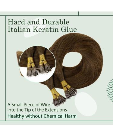 RUNATURE Brown Nano Human Hair Extensions | Real Human Hair | 16 Inch 50g | Nano Beads Hair Extensions - A-Nano-#4 - Buy Online on GoSupps.com