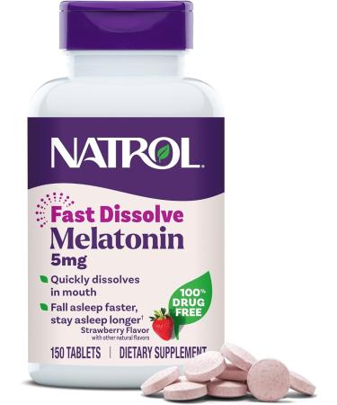Natrol Melatonin Fast Dissolve Extra Strength Strawberry 5 mg 150 Tablets - Buy Online on GoSupps.com