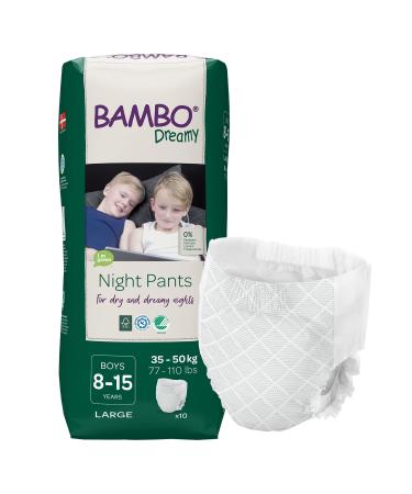 Bambo Nature Eco-Friendly Dreamy Night Pants, Boys 8-15 years, 30 Count (3 Packs of 10)
