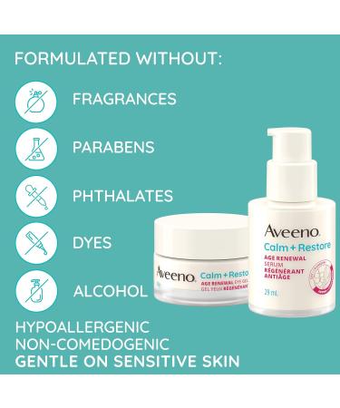 AveenoCalm + Restore Age Renewal Eye Gel Anti Aging Niacinamide Oat Cranberry Retinol Alternative Gentle on Sensitive Skin Hypoallergenic Fragrance Free 14g - Buy Online on GoSupps.com