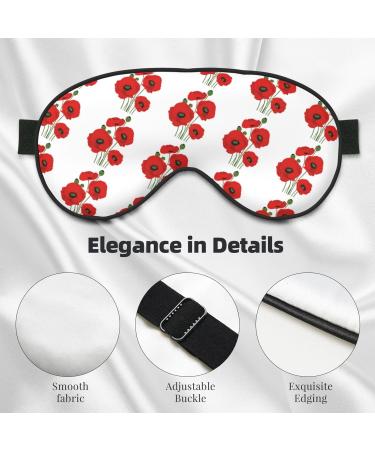 Sleep Mask Eye for Men & Women | Reusable Soft Blackout Covers for Travel & Better Sleep - Poppy Flowers - Buy Online on GoSupps.com