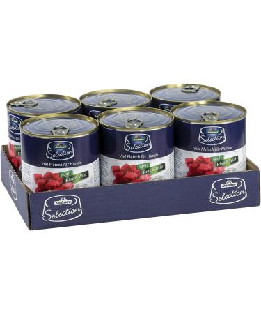 Dehner Premium Wet Dog Food for Adults - Beef & Wild 6-Pack (800g each) | Grain-Free Allergy-Friendly No Artificial Additives High Meat Content - Buy Online on GoSupps.com