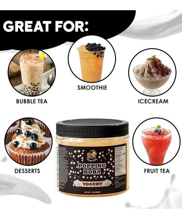 Popping Boba Pearls | 1LB (454g) | Bursting Tea Balls for Drinks Desserts Smoothies and Snack Toppings | Bubble Tea Tapioca Pearls Mix Kit (Yoghurt) - Buy Online on GoSupps.com