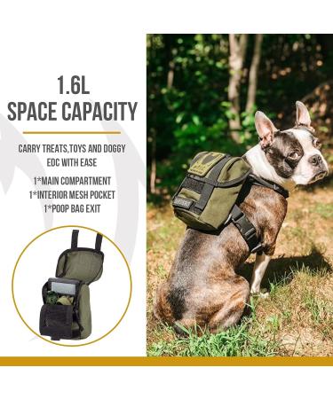 OneTigris Ranger Green X-Small Dog Pack Backpack for Camping, Hiking, and Walking with Litter Bag Exit - Buy Online on GoSupps.com