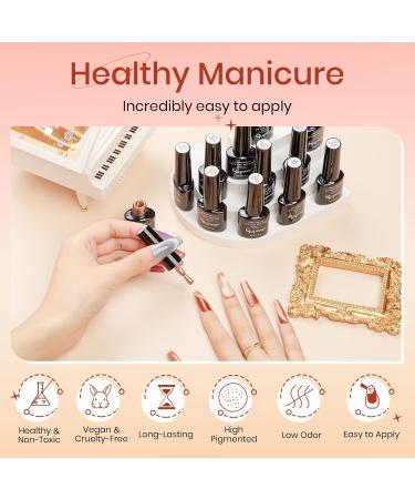 9D Cat Eye Gel Nail Polish Set | 12 Colors Holographic Glitter Cateye Gel Polish | Soak Off UV Gel for DIY Manicure Salon - SUPWEE - Buy Online on GoSupps.com