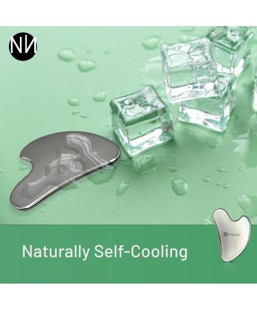 Stainless Steel Gua Sha Tool - Heart Shaped Facial Massage for Puffiness Tension Relief & Lymphatic Drainage | Durable & Portable with Travel Pouch - Buy Online on GoSupps.com