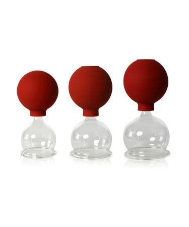 Lauschaer glass 3er cupping glass set with ball 45-55-65mm for professional medical fireless cupping hand-blown hand-shaped cupping glass cupping glass