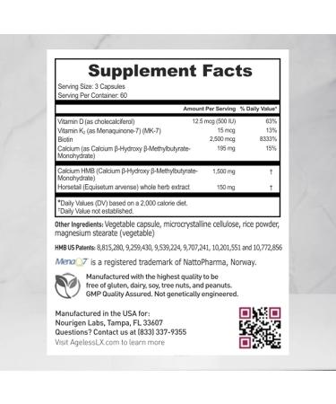 AgelessLX Supplement Capsule for Women with HMB Hydrasilk Eye Cream Bundle - Buy Online on GoSupps.com