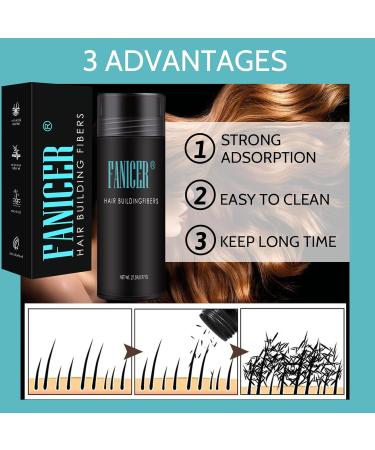 Buy 27.5g Hair Fiber Powder | Instant Hair Thickening for Fine & Thinning Hair | Conceal Bald Spots for Men & Women (Black - Buy Online on GoSupps.com