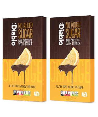 Diablo Diablo Dark Chocolate Bar with Orange | No Added Sugar Gluten-Free | Suitable for Diabetics | Perfect for Gifting | 75g