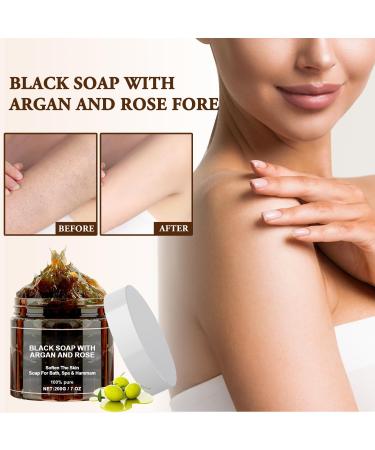 Buy Morocco Black Soap with Argan & Rose | Zawina Beldi Body Scrub | Natural Exfoliating Moroccan Black Soap - Buy Online on GoSupps.com