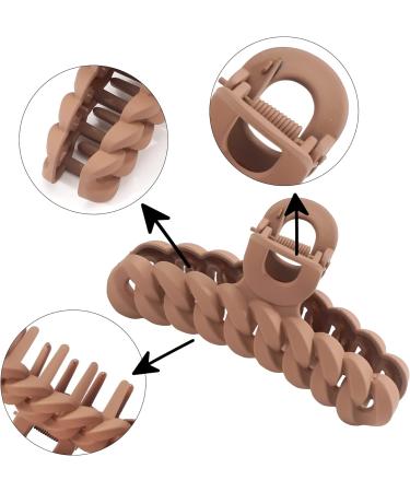 JOYOYO 4 Pcs Natural Colors Hair Claw Clips for Women - Strong Hold Non-slip Hair Claws with Comb Teeth - Large Size 4 Inch Chain - Buy Online on GoSupps.com