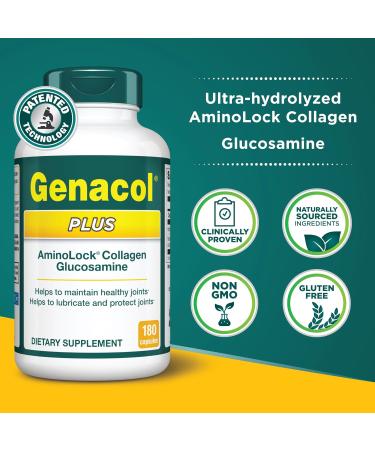 Genacol Plus Glucosamine and Collagen Joint Supplement Lubricates Protects and Maintains Heathy Joints Relieves Joint Discomfort Plus 180 Capsules (60-Day Supply) 180 Count (Pack of 1) - Buy Online on GoSupps.com