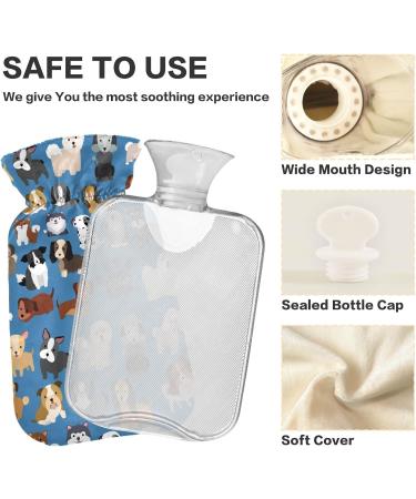 Cute Hot Water Bottle with Cover | 2L Heat Pack for Pain Relief | Perfect for Headaches & Back Pain - Shop Internationally! - Buy Online on GoSupps.com